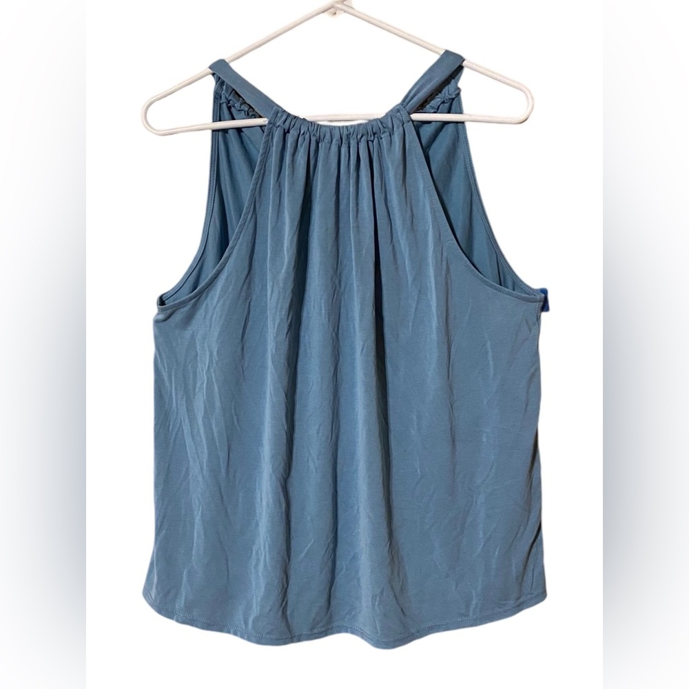Green Envelope Sleeveless Halter Tank Top Women’s Large Blue Soft Comfort